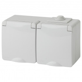 Розетка с заземлением с крышкой Эра Эра Эксперт 11-2603-03