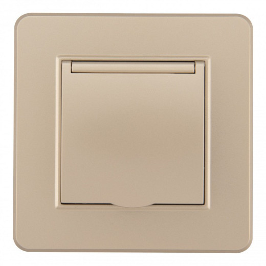 Розетка с заземлением и шторкой, с крышкой Arte Milano SET16-1 SET16-1-41-1 shampan