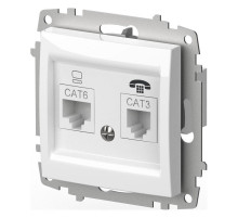 Розетка двойная RJ-12 и Ethernet RJ-45, без рамки Elbi Eleсtriс Zena Vega 609-015600-249