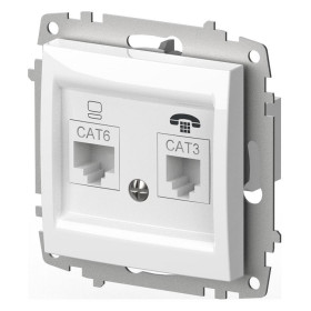 Розетка двойная RJ-12 и Ethernet RJ-45, без рамки Elbi Eleсtriс Zena Vega 609-015600-249