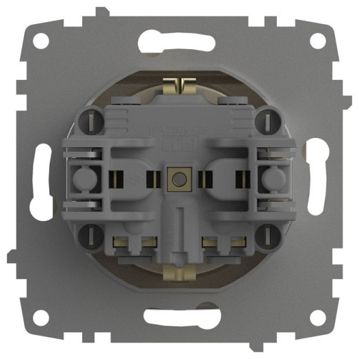 Розетка с заземлением и со шторкой, без рамки с крышкой Elbi Eleсtriс Zena Vega 609-012500-219