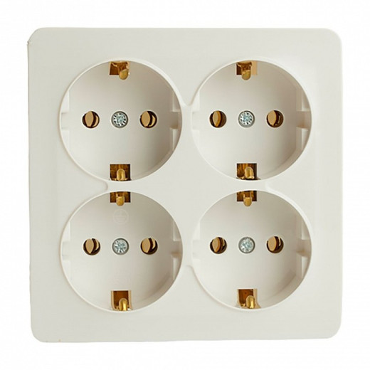 Розетка четверная с заземлением Stekker София 49310