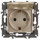 Розетка с заземлением и со шторкой, без рамки с крышкой Эра Эра Elegance 14-2103-04