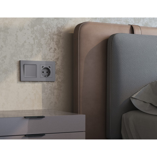 Розетка с заземлением и 2хUSB type C, без рамки Ambrella Volt ALFA MA510510