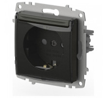 Розетка с заземлением и со шторкой, без рамки с крышкой Elbi Eleсtriс Zena Vega 609-011100-219