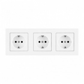 Розетка с заземлением и со шторкой Arte Milano SET06-3 SET06-3-40-1x3 white