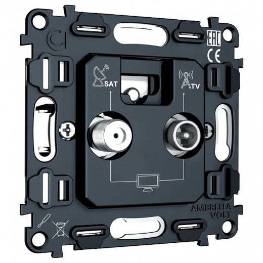 Механизм ТВ-розетки и SAT-розетки оконечные Ambrella Volt QUANT VM217