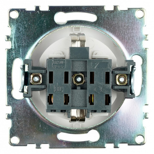 Розетка с заземлением и со шторкой, без рамки с крышкой Stekker Катрин 39302