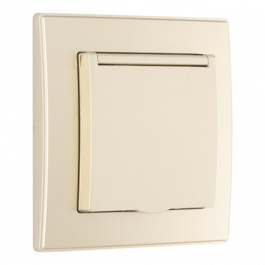 Розетка с заземлением и шторкой, с крышкой Arte Milano SET06-1 SET06-1-41-1 shampan