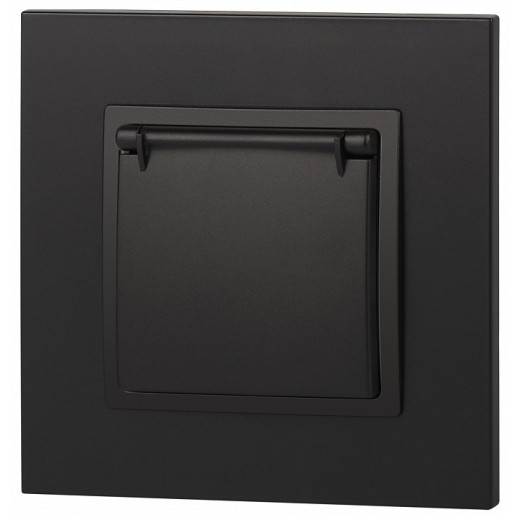 Розетка с заземлением и со шторкой, без рамки с крышкой Эра Эра Elegance 14-2103-05