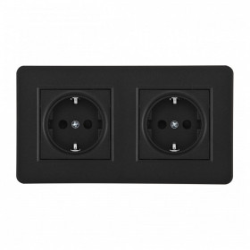 Розетка с заземлением и со шторкой Arte Milano SET16-2 SET16-2-40-1x2 black