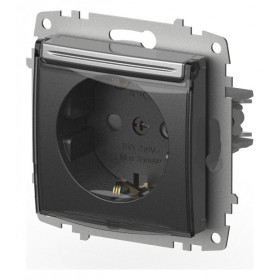 Розетка с заземлением и со шторкой, без рамки с крышкой Elbi Eleсtriс Zena Vega 609-011000-219