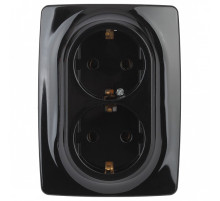 Розетка двойная с заземлением Эра Эра 12 12-2106-06