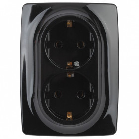 Розетка двойная с заземлением Эра Эра 12 12-2106-06