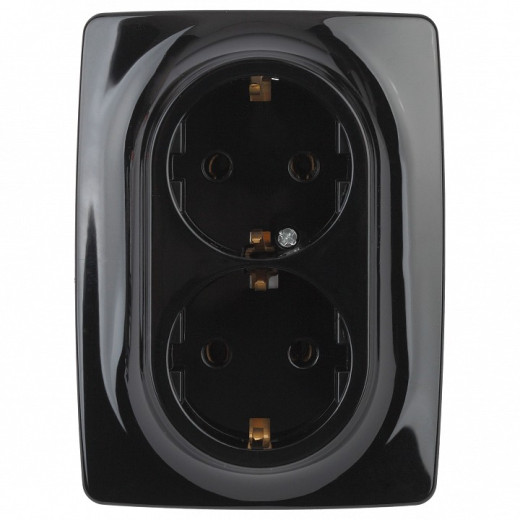 Розетка двойная с заземлением Эра Эра 12 12-2106-06