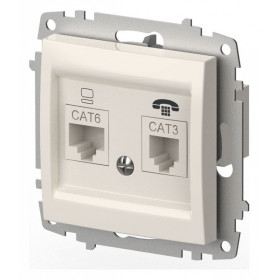 Розетка двойная RJ-12 и Ethernet RJ-45, без рамки Elbi Eleсtriс Zena Vega 609-010200-249