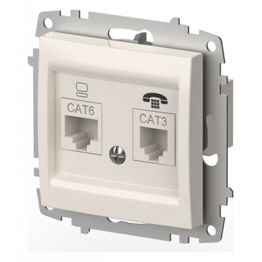 Розетка двойная RJ-12 и Ethernet RJ-45, без рамки Elbi Eleсtriс Zena Vega 609-010200-249