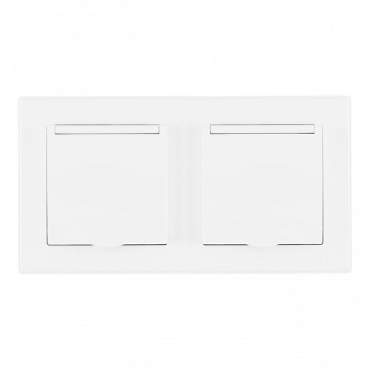 Розетка влагозащищенная с заземлением и со шторкой с крышкой Arte Milano SET06-2 SET06-2-41-1x2 white