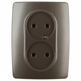 Розетка двойная без заземления Эра Эра 12 12-2107-13