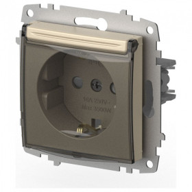 Розетка с заземлением и со шторкой, без рамки с крышкой Elbi Eleсtriс Zena Vega 609-012500-219