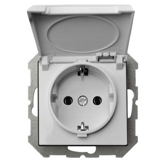 Розетка влагозащищенная с заземлением с крышкой, без рамки LIREGUS EPSILON 28-019