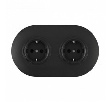 Розетка с заземлением и со шторкой Arte Milano SET08-2 SET08-2-40-1x2 black