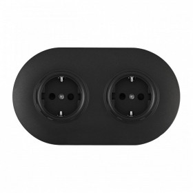 Розетка с заземлением и со шторкой Arte Milano SET08-2 SET08-2-40-1x2 black