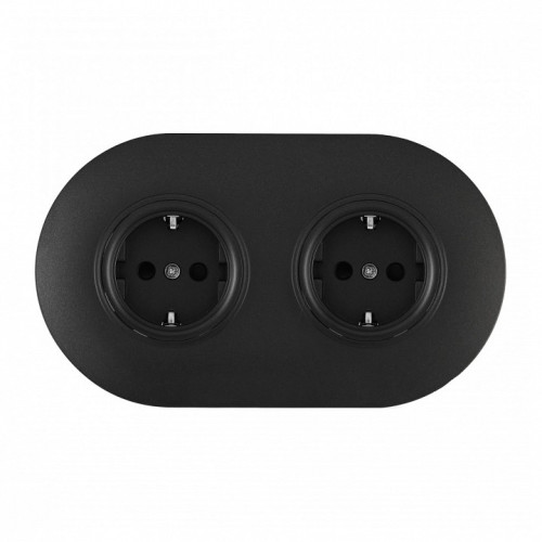 Розетка с заземлением и со шторкой Arte Milano SET08-2 SET08-2-40-1x2 black