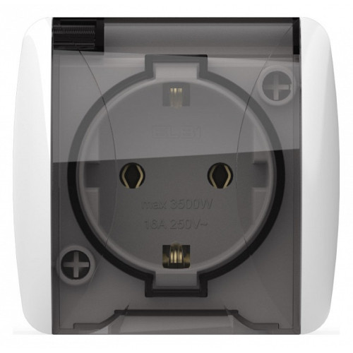 Розетка с заземлением с крышкой Elbi Eleсtriс Alsu 7 504-010215-218