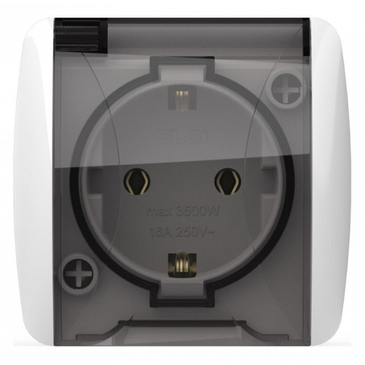 Розетка с заземлением с крышкой Elbi Eleсtriс Alsu 7 504-010215-218