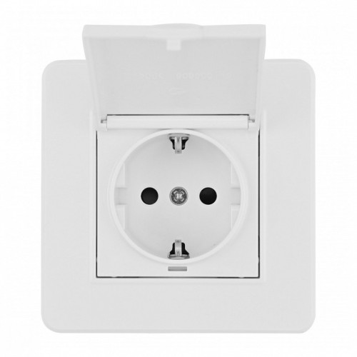 Розетка с заземлением и шторкой, с крышкой Arte Milano SET16-1 SET16-1-41-1 white