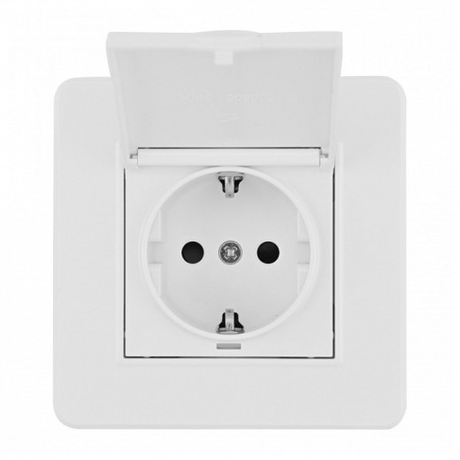 Розетка с заземлением и шторкой, с крышкой Arte Milano SET16-1 SET16-1-41-1 white