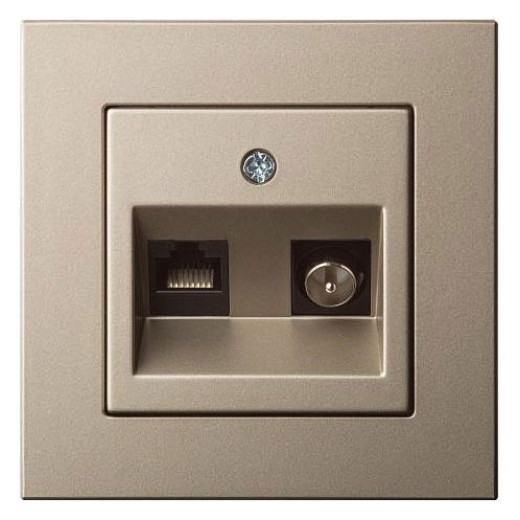 ТВ-розетка и розетка Ethernet RJ-45 без рамки LIREGUS EPSILON 28-315