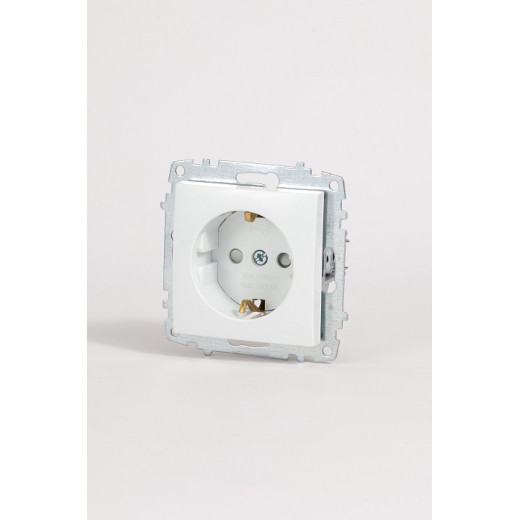 Розетка с заземлением и со шторкой, без рамки Elbi Eleсtriс Zena Vega 609-015600-243