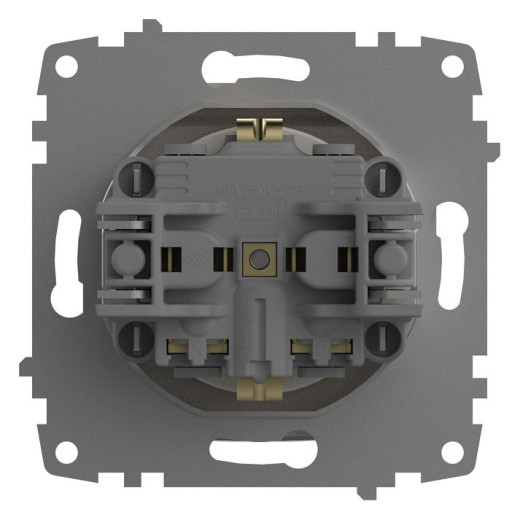 Розетка с заземлением и со шторкой, без рамки с крышкой Elbi Eleсtriс Zena Vega 609-010200-219