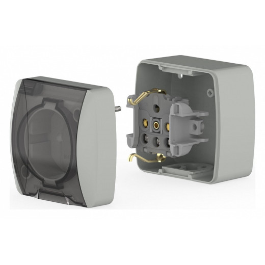 Розетка с заземлением с крышкой Elbi Eleсtriс Eva 554-011500-218