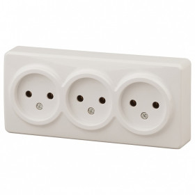Розетка тройная без заземления Эра Эра Эксперт 11-2207-02