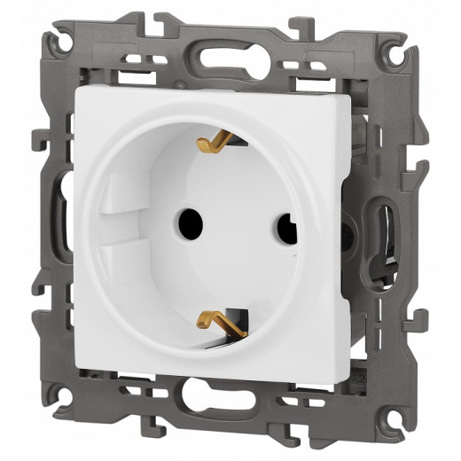 Розетка с заземлением и со шторкой, без рамки Эра Эра Elegance 14-2102-01