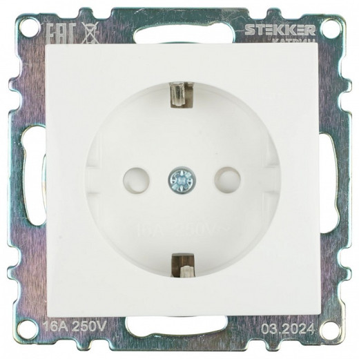 Розетка с заземлением и со шторкой, без рамки Stekker Катрин 39304