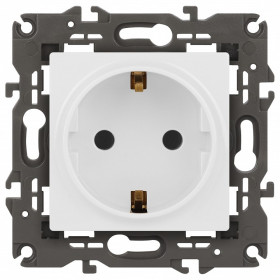 Розетка с заземлением, без рамки Эра Эра Elegance 14-2101-01