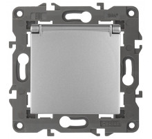 Розетка с заземлением и со шторкой, без рамки с крышкой Эра Эра Elegance 14-2103-03