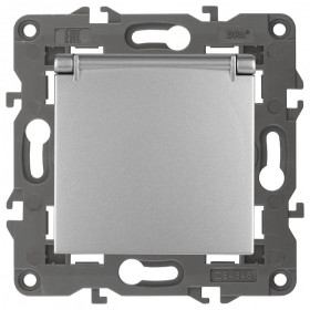 Розетка с заземлением и со шторкой, без рамки с крышкой Эра Эра Elegance 14-2103-03