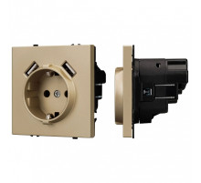 Розетка с заземлением и 2хUSB type A, без рамки Arlight SCT 054290