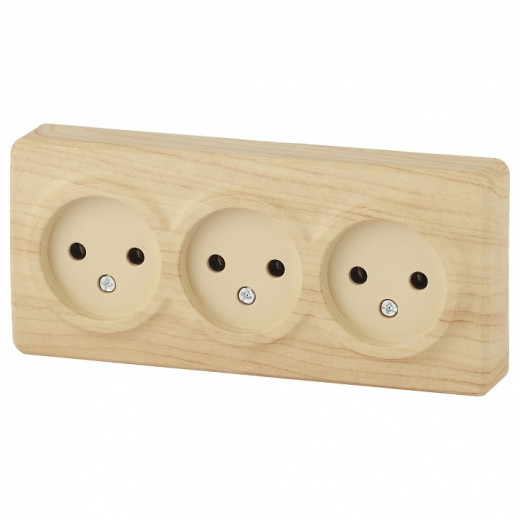 Розетка тройная без заземления Эра Эра Эксперт 11-2207-11