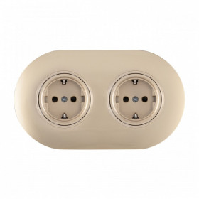 Розетка с заземлением и со шторкой Arte Milano SET08-2 SET08-2-40-1x2 shampan