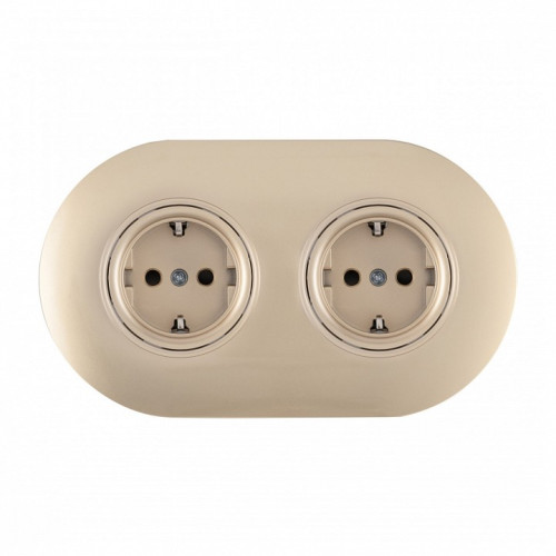 Розетка с заземлением и со шторкой Arte Milano SET08-2 SET08-2-40-1x2 shampan