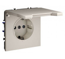 Розетка с заземлением и со шторкой, без рамки с крышкой Voltum S70 VLS040303