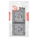 Розетка с заземлением и со шторкой, с крышкой Эра Эра Эксперт 11-2504-01