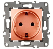 Розетка с заземлением и со шторкой, без рамки Эра Эра 12 12-2102-14
