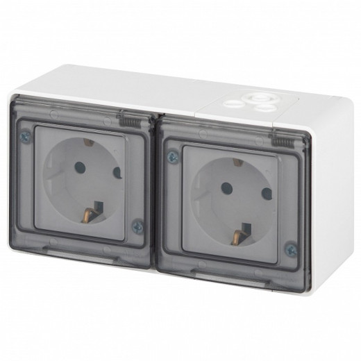 Розетка с заземлением и со шторкой, с крышкой Эра Эра Эксперт 11-2504-01